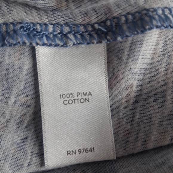 J Jill Top Womens Blue Floral Paisley Elbow Sleeve Tee Classic Pima Cotton XL - Picture 11 of 12